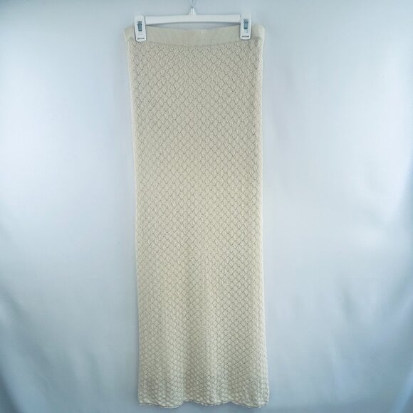 ZARA • Boho Cream Knit Maxi Skirt - Size Medium/Large - Picture 3 of 6